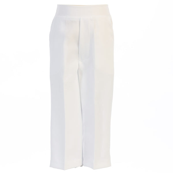Lito Baby Boys White Elastic Waistband Special Occasion Long Dress Pants 3-24M - SophiasStyle.com